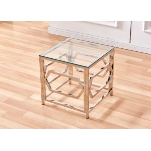 Beautifully 13kgs 0.056CBM Square Glass Side Table