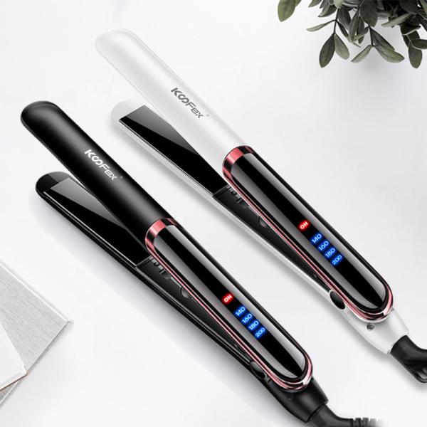 Quality Ceramic Coated Plates Flat Iron Hair Straightener Electric Adjustable Temperature for sale