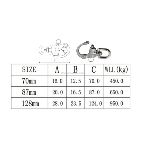 Silver Marine Quick Release Swivel Eye Snap Shackle for Smooth Lifting and Connecting