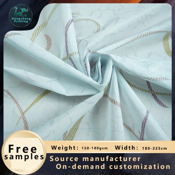 70g-90g White Striped Quilting Fabric 100 Percent Polyester Warp Knitted