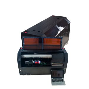 China LED UV Lamp CMYKW Bottle Label Printer Printhead Auto Cleaning USB 3.0 720 - 1220 Dpi wholesale