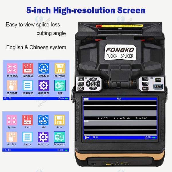 TFT Color LCD Display Fiber Optic Splicer , FONGKO Fiber Optic Splicing Machine