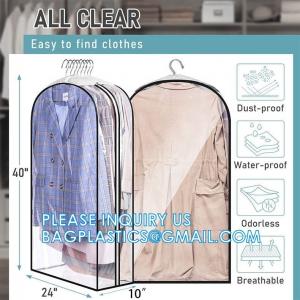 China Clear Plastic Garment Bags Hanging Clothes Bags Dress Bag For Gowns Long With Zipper For Closet on sale