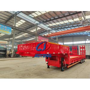 China Detachable Gooseneck Semi Lowbed Trailer Mechanical Suspension on sale