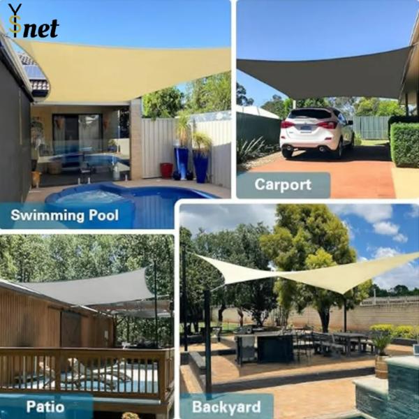 Waterproof Polyester Shade Cloth 120gsm - 350gsm Rectangle Sun Shade Sail