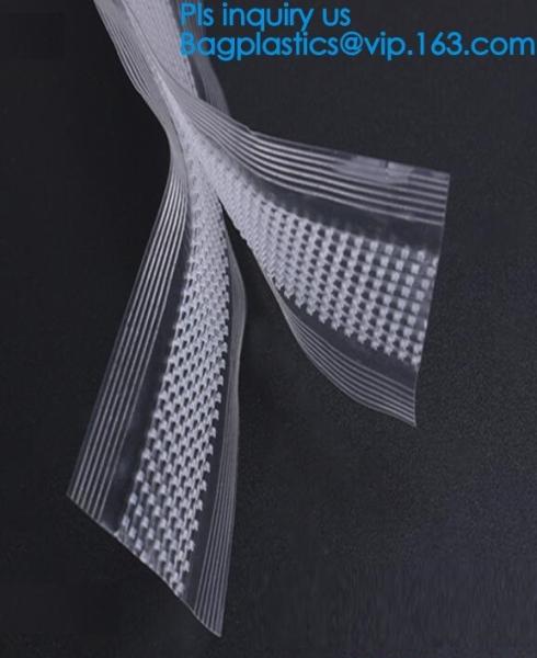 Quality vacuum bags without teeth double color flange zipper, PVC Plastic Slider Zipper For Plastic Zipper Pouch, double color f for sale