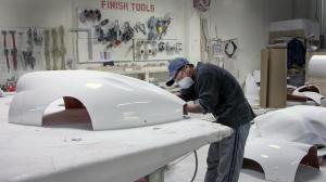 China fiberglass bus body parts/fiberglass auto parts/FRP molded shell rear bumper wholesale