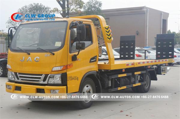 Quality JAC 4X2 Flatbed Tow Truck With Q235A Carbon Steel Body for sale