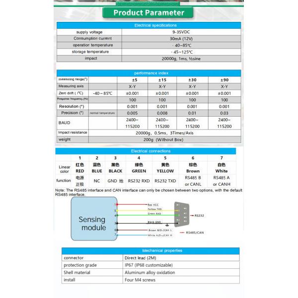 Digital Inclinometer Sensor for X-Y Axis Measurement in High- Industrial Environments