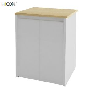 Useful Floor White Metal Wooden Departmental Store Racks