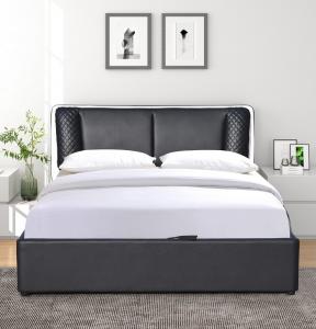 China Full Size Black PU Leather Lift Up Storage Bed Leather Bed Manufacturers Wholesale on sale
