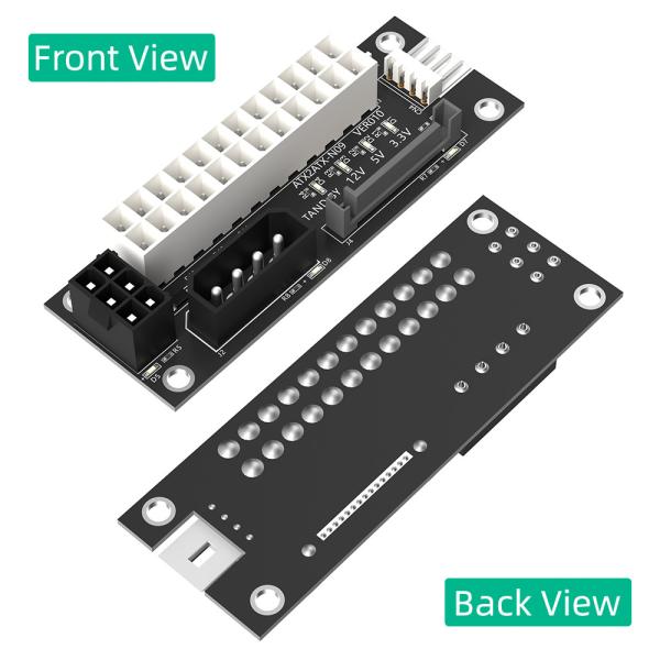 Computer Power Supply ATX 24PIN to Molex SATA 15Pin ATX 6Pin Power Connector Breakout Board