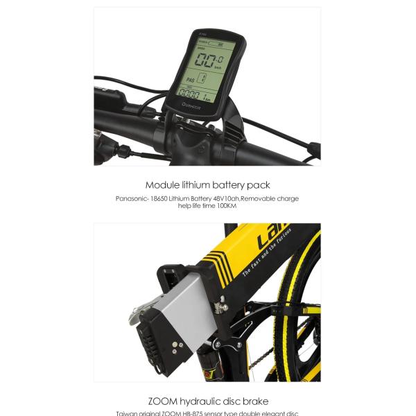 1000W Electric Snow Bike 26 Inch Hidden Battery 27 Speed Full Suspension