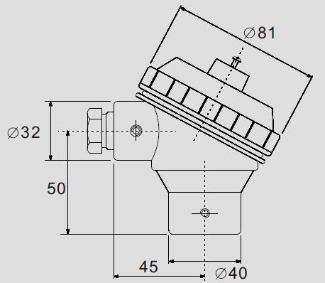 Standard Size KNY Thermocouple Connection Head , Temperture Sensor Component