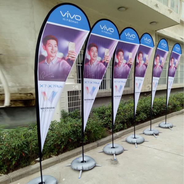 Advertising Aluminium Feather Beach Flag 3.5m Eco Friendly Customized