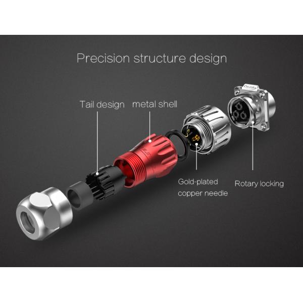 M24 Electrical 3 Pin Industrial Waterproof Power Connector IP68 Waterproof Connector