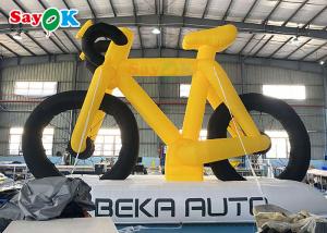 China Yellow Advertising High Custom Inflatable Products Promotional Model Bicycle With Print on sale