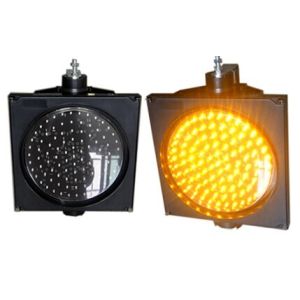 Yellow High Brightness 12V 7AH Solar Powered Traffic Lights Plastic
