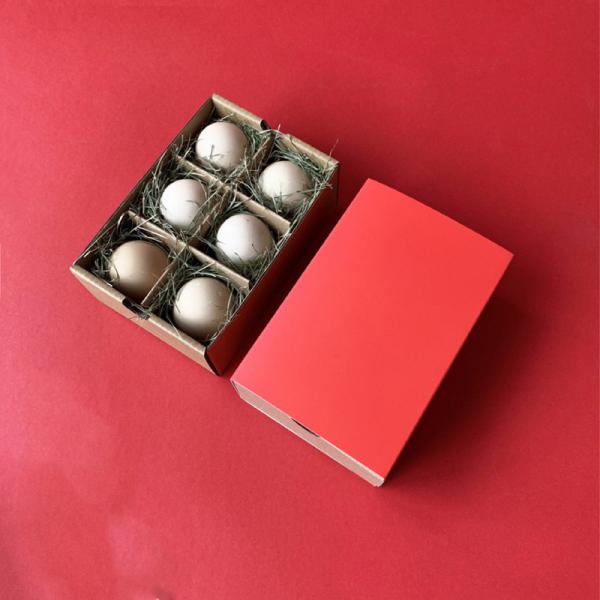 Corrugated Cardboard Egg Packaging For 6 Eggs With Gold Foil Unique Decorative Custom