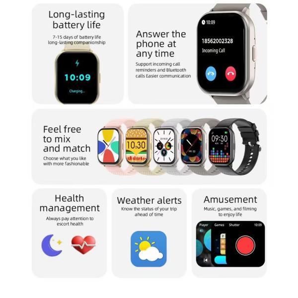 Zl99j Smart Watch BT Calling Heart Rate Monitor Women'S Smart Watch Fitness Tracker