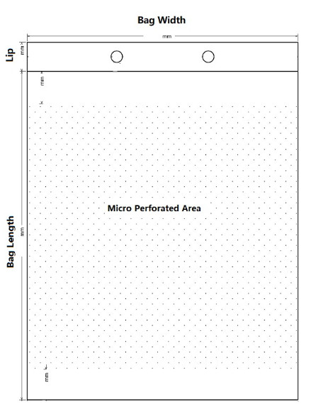 Vegetables Plastic Bread Bag Micro Perforated Bags Eco Friendly Waterproof