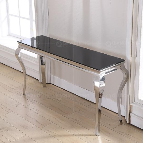 Quality Qiancheng Marble Top SS Console Table 63x18x34inch Smooth Edge for sale