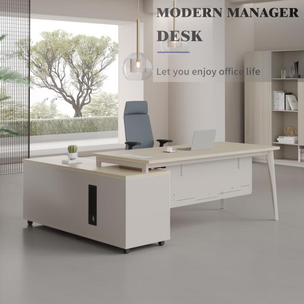 Wood/Steel Commercial Manager Office Desk 1200-2000L*500-900W*750H Mm Ships Within 5-7 Business Days