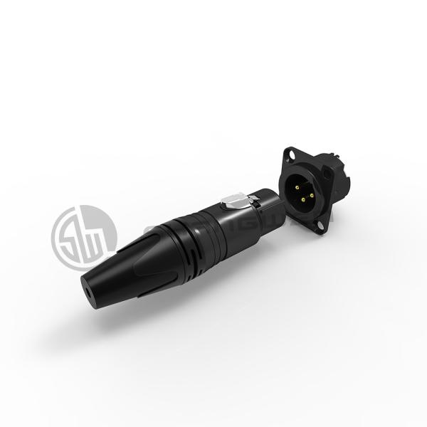 Audio XLR Mini Mini 3 Pin Connector Electrical D Shape Male Socket