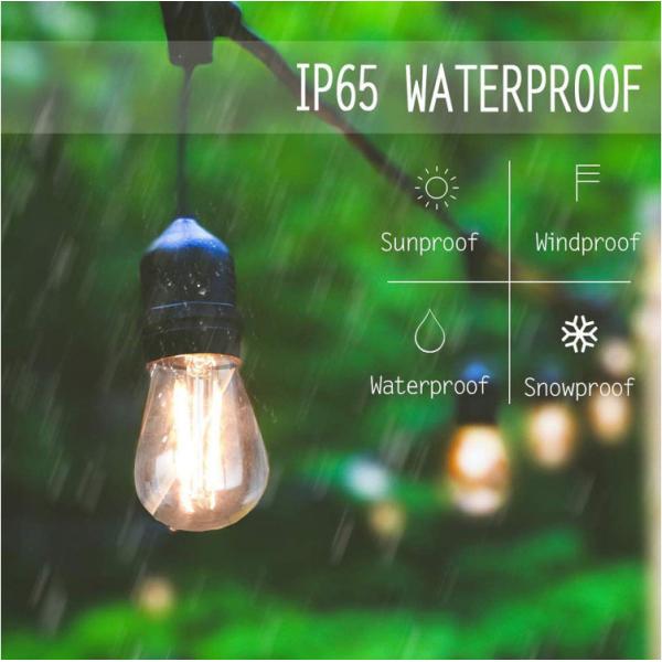 48FT 2W Hanging Vintage Light Bulb S14 Outdoor Bulb String Lights 120V 230V