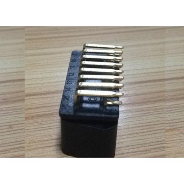 China J1962 GOLDEN PLATED OBDII 16 PIN MALE CONNECTOR ,90 degree PCB SOLDERED wholesale