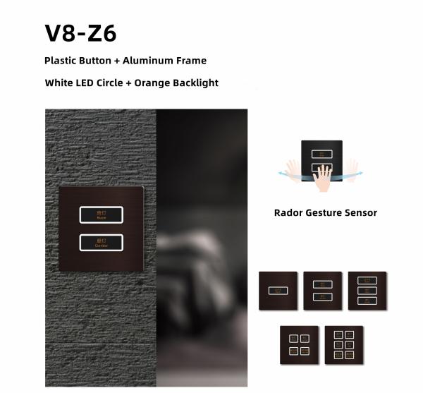 Quality RS485 Push Button Wall Switch Aluminum Integrated Style Rose Gold Color for sale