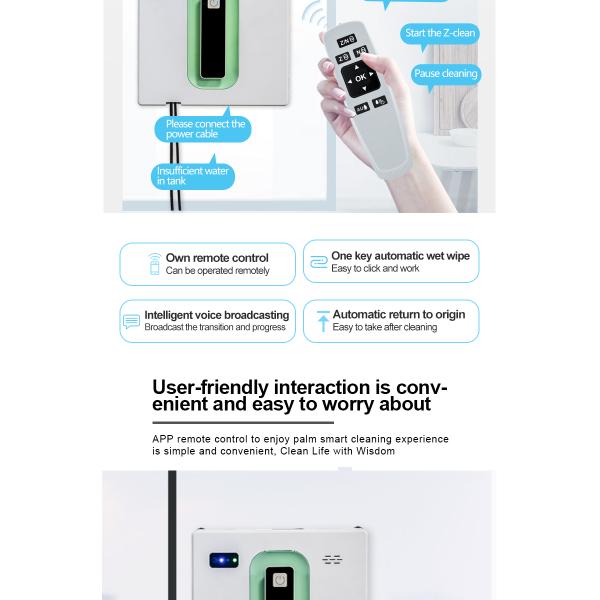 APP Controlled 72W Dual Water Spray Robot Window Cleaner for Fast and Thorough Cleaning