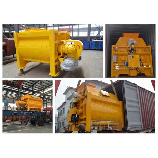 Towable Double Shaft Concrete Mixer Machine , 1000L Automatic Stone Cement Mixer