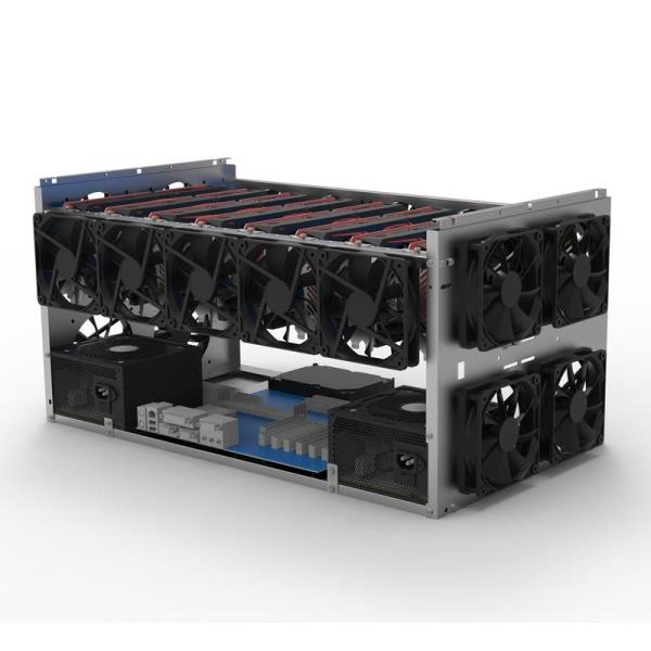 Quality Graphics Case Crypto Coin 8gpu Ethereum ETH Mining Frame Rig Open Air Stackable 8 GPU Miner Chassis for sale