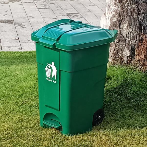 Wholesale 240L Foot Bin Thickened Large Plastic Bin Foreign Trade Sanitation Kitchen Waste Bin With Wheel Cover