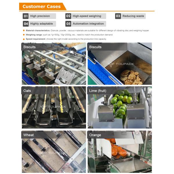 Automatic Four Heads Linear Weigher SUS304 35BMP For Weighing 1000g Product