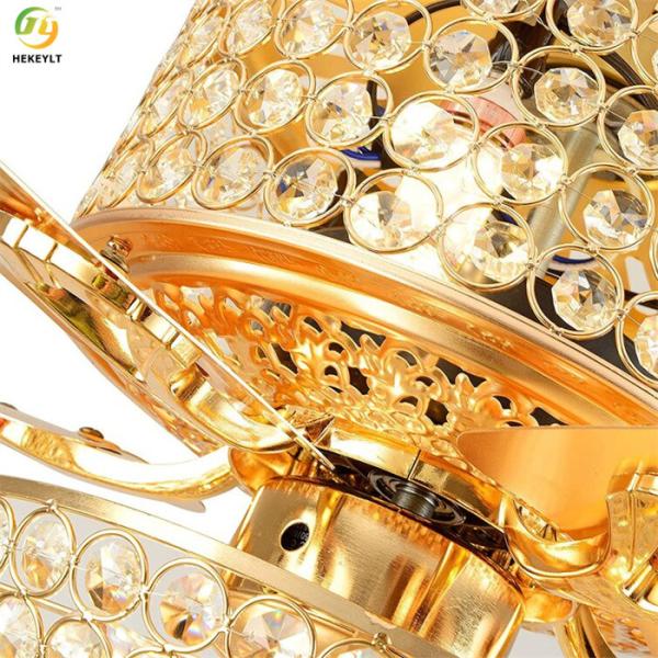 52'' Crystal Modern LED Ceiling Fan Light With 5 Blades Remote Control