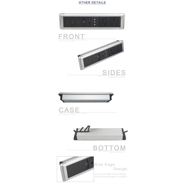 2*universal power multimedia tabletop outlets desktopsocket
