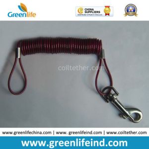 0.8Stainless Steel Wire 4.0Rope Dia 15cm Length Heavy Duty Tool Coiled Leash w
