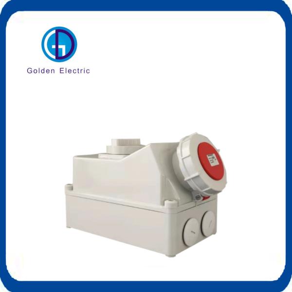 IP44 Rainproof Industrial Electric Plug And Socket 32A Wall Mounted type