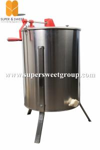 China Manual 4 frames stainless steel honey extractor with honey gate and legs on sale