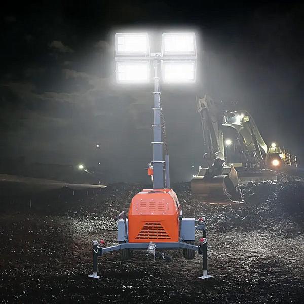 6kw/9kw Diesel Generator Light Tower Outdoor Emergency Trailer Lighting Tower 230VAC