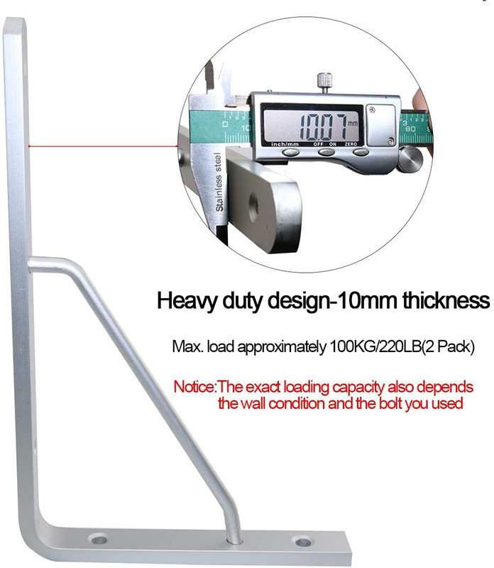 90 Degree Angle Anodizing Furniture Aluminium Profiles Heavy Duty Alloy Floating Shelf Bracket
