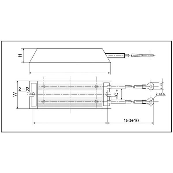 RX18 900w high power aluminum wirewound braking resistor for precharger