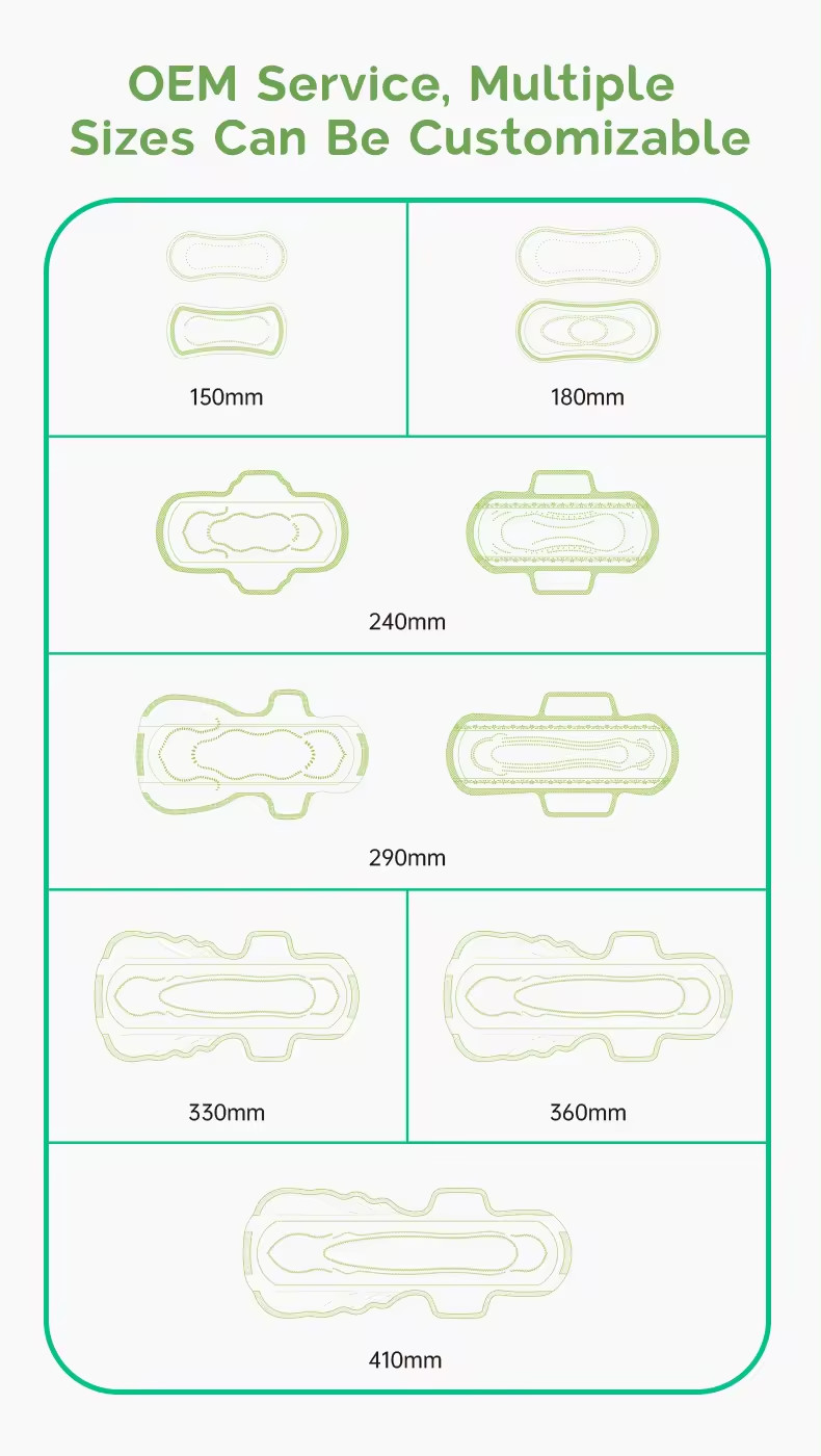 Cotton soft feminine hygiene pads disposable sanitary pads export to Russia For daily use