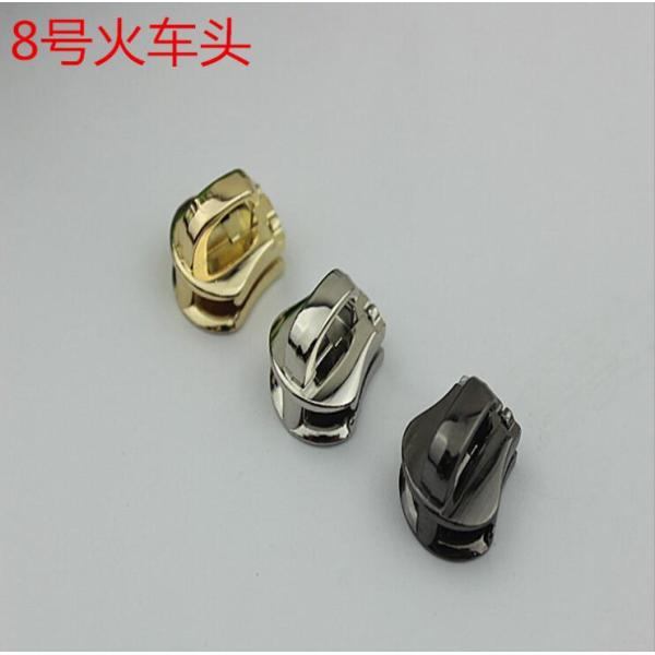 Bag accessories wholesale decorative light gold metal custom zipper sliders 8#