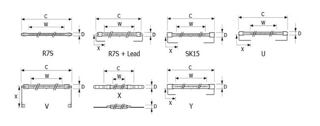 food heating IR Halogen Lamps , 2000 watt Halogen Heater Tube