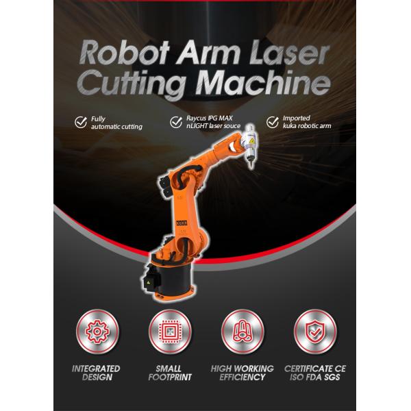 Kuka 6 Axis Robot Arm System Automatic Robot Laser Metal Fiber Laser Cutting Machine