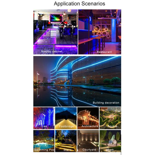 Digital RGB Flex Neon LED Strip Light IP68 For Outdoor Decoration OEM