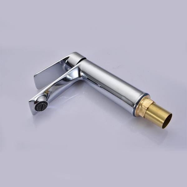 Zinc Modern Single Hole Single Handle Basin Mixer in Chrome Matte Black